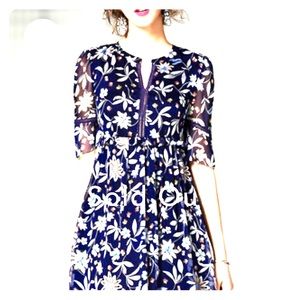 Floral printed chiffon dress